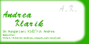 andrea klarik business card